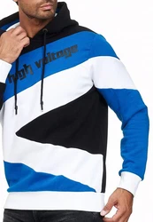 Rusty Neal Kapuzensweatshirt Design Schwarz/Hellblau/Orange/Weiß