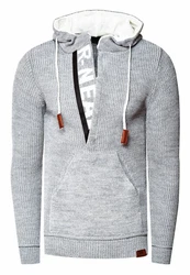 Rusty Neal Kapuzensweatshirt Grau/Weiß/Braun