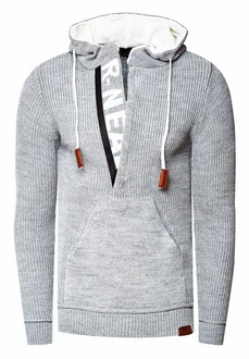 Rusty Neal Kapuzensweatshirt Grau/Weiß/Braun