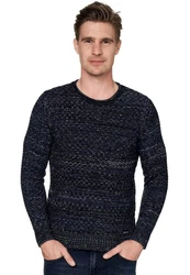 Rusty Neal Strickpullover Dunkelblau/Hellblau