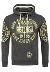Rusty Neal Kapuzensweatshirt mit Markenprints Schwarz/Gelb/Dunkelgrau