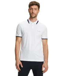 FALKE Poloshirt Weiß/Dunkelblau/Creme