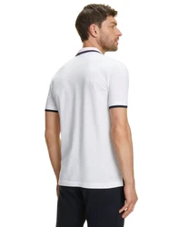 FALKE Poloshirt Weiß/Dunkelblau/Creme