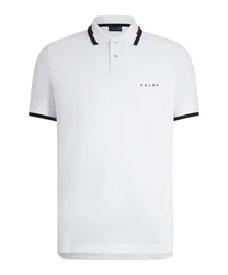 FALKE Poloshirt Weiß/Dunkelblau/Creme