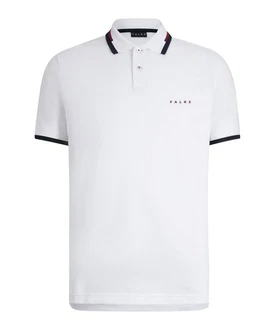 FALKE Poloshirt Weiß/Dunkelblau/Creme