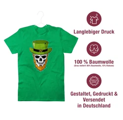 Shirtracer T-Shirt Totenkopf Kleeblatt St. Patricks Day Grün