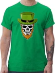 Shirtracer T-Shirt Totenkopf Kleeblatt St. Patricks Day Grün