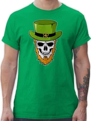 Shirtracer T-Shirt Totenkopf Kleeblatt St. Patricks Day Grün