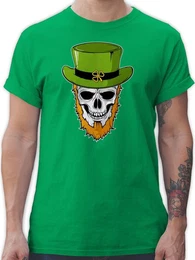 T-Shirt Totenkopf Kleeblatt St. Patricks Day