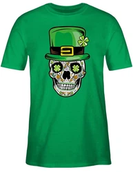 Shirtracer T-Shirt Totenkopf Kleeblatt St. Patricks Day 