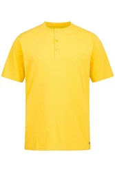 JP1880 T-Shirt Henley Basic Knopfleiste Gelb