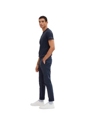 TOM TAILOR Chinohose Slim Fit Dunkelblau/Blau/Hellblau