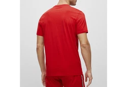 BOSS T-Shirt RN mit Markenprint Rot/Rosa/Gold/Braun