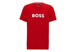 BOSS T-Shirt RN mit Markenprint Rot/Rosa/Gold/Braun
