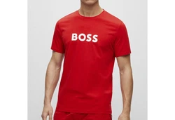 BOSS T-Shirt RN mit Markenprint Rot/Rosa/Gold/Braun