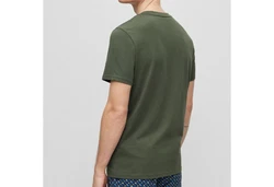 BOSS T-Shirt RN mit Markenprint Dunkelgrün/Grün