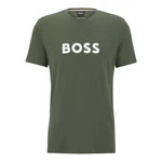 BOSS T-Shirt RN mit Markenprint Dunkelgrün/Grün
