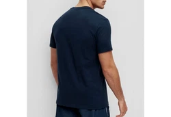 BOSS T-Shirt RN mit Markenprint Dunkelblau/Gold/Braun/Rosa