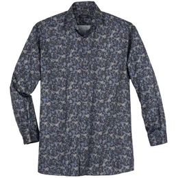 Businesshemd Groe Gren Langarmhemd bgelfrei Floral-Dessin navy