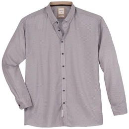 Langarmhemd Groe Gren Langarmhemd beige-navy gemustert