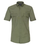 Redmond Kurzarmhemd Comfort Fit Dunkelgrün/Grün/Khaki