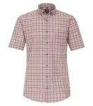 Redmond Kurzarmhemd Comfort Fit Rot/Mischfarben/Braun
