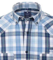 Redmond Kurzarmhemd Comfort Fit Hellblau/Blau