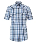 Redmond Kurzarmhemd Comfort Fit Hellblau/Blau