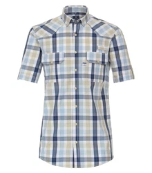 Redmond Kurzarmhemd Comfort Fit Blau/Hellblau