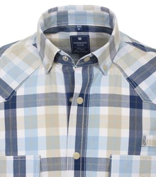 Redmond Kurzarmhemd Comfort Fit Blau/Hellblau