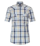 Redmond Kurzarmhemd Comfort Fit Blau/Hellblau