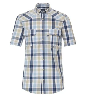 Redmond Kurzarmhemd Comfort Fit Blau/Hellblau
