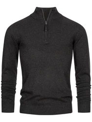 Indicode Strickpullover Gore Schwarz/Dunkelgrau/Grau