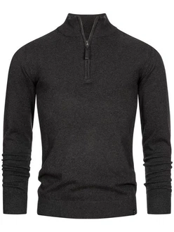 Indicode Strickpullover Gore Schwarz/Dunkelgrau/Grau