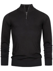 Indicode Strickpullover Gore Schwarz/Dunkelgrau/Rot