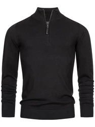 Indicode Strickpullover Gore Schwarz/Dunkelgrau/Rot
