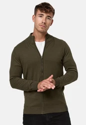 Indicode Strickjacke Lau Dunkelgrün/Khaki