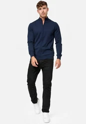 Indicode Strickjacke Lau Dunkelblau/Hellblau