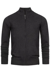Indicode Strickjacke Lau Dunkelgrau/Schwarz/Grau