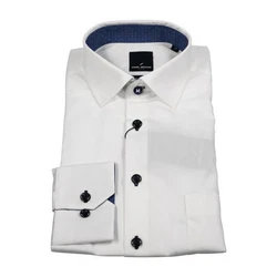 Daniel Hechter Langarmhemd Regular Fit Creme/Weiß