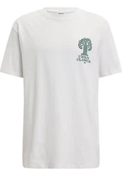 URBAN CLASSICS T-Shirt Urban Classics Herren Organic Tree Logo Tee Weiß/Grün/Beige