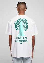 URBAN CLASSICS T-Shirt Urban Classics Herren Organic Tree Logo Tee Weiß/Grün/Beige
