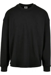 URBAN CLASSICS Rundhalspullover Urban Classics Herren Organic Oversized Boxy Crew Schwarz
