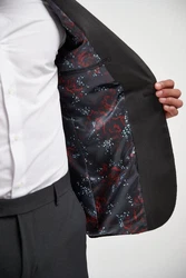 Next Sakko Slim Fit Schwarz/Dunkelgrau/Grau