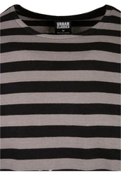 URBAN CLASSICS Langarmshirt Urban Classics Herren Regular Stripe LS Grau/Dunkelgrau/Khaki/Braun