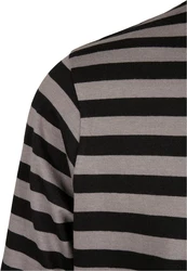 URBAN CLASSICS Langarmshirt Urban Classics Herren Regular Stripe LS Grau/Dunkelgrau/Khaki/Braun