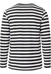 URBAN CLASSICS Langarmshirt Urban Classics Herren Regular Stripe LS Schwarz/Dunkelblau/Weiß/Grau/Creme