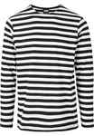 URBAN CLASSICS Langarmshirt Urban Classics Herren Regular Stripe LS Schwarz/Dunkelblau/Weiß/Grau/Creme