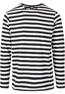 URBAN CLASSICS Langarmshirt Urban Classics Herren Regular Stripe LS Schwarz/Dunkelblau/Weiß/Grau/Creme