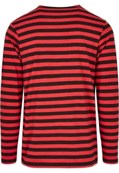 URBAN CLASSICS Langarmshirt Urban Classics Herren Regular Stripe LS Rot